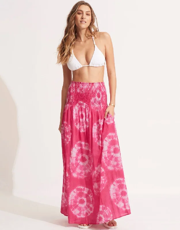 Tie Dye Skirt Dress - Rose Pink