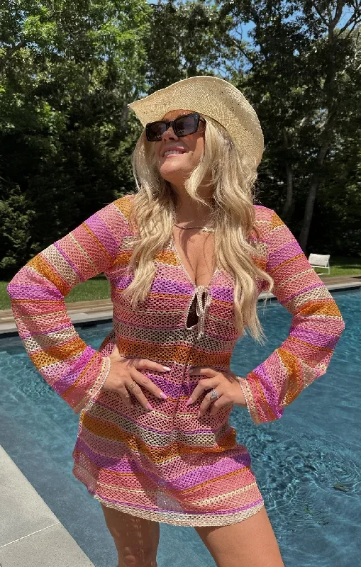 Vacay Mini Coverup ~ Melon Mixed Crochet