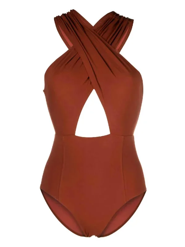 Women's Keiran Maillot One Piece Swimsuit In Mahogany