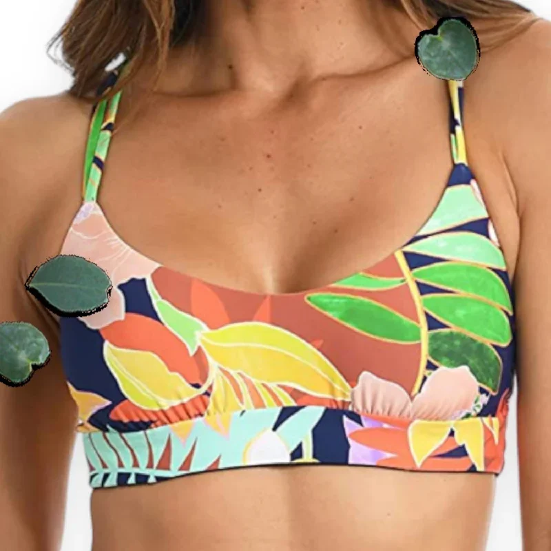 Women's Tropical Bralette Reversible Swimsuit In Multi