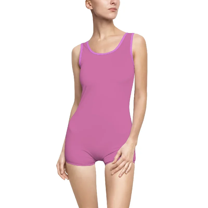 Women's Vintage Swimsuit Dark Pink.